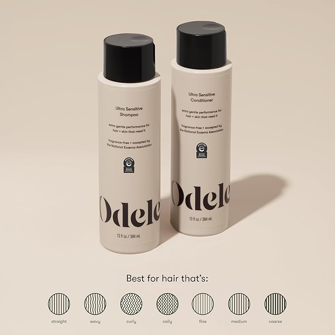 Sulfate-Free Ultra-Sensitive Shampoo & Conditioner Set for Extra Gentle Cleansing and All Hair Types, 13 Fl Oz Each (2-Pack)