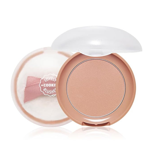 ETUDE Lovely Cookie Blusher #BE101 Ginger Honey Cookie 4g | Glowing & Natural Powder Blush with Long-Lasting Sebum Control | Easy Application | Puffy Cushion for a Lovely Makeup Look