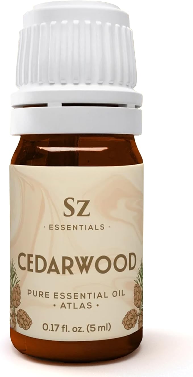 Cedarwood Essential Oil (Cedrus Atlantica) – Therapeutic Grade, 100% Pure & Natural with Soothing Woodsy Aroma for Relaxation, Aromatherapy, Skin Care & Diffuser - 0.17 fl oz. (5ml)