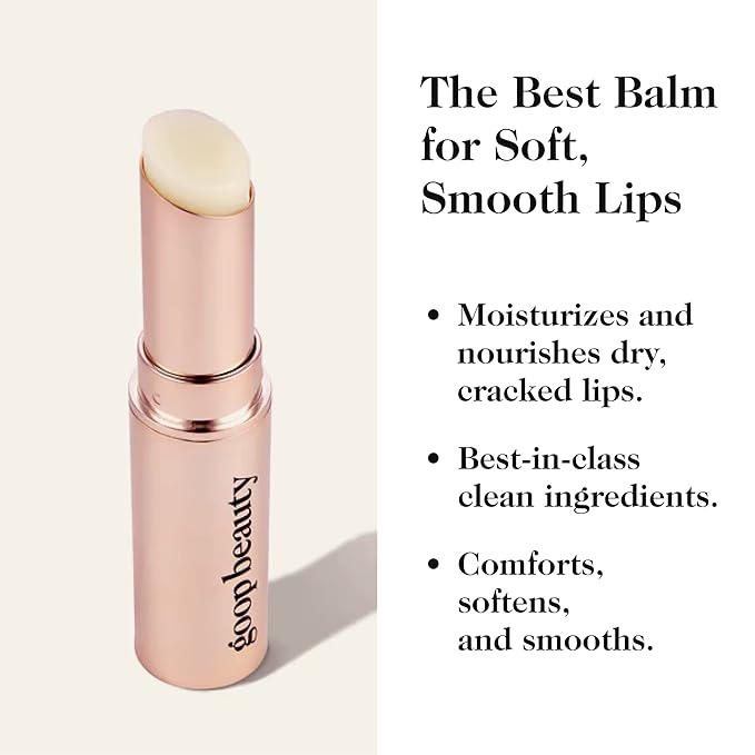 goop Beauty Lip Balm | Clean Moisturizing Lip Balm for Chapped, Cracked & Dry Lips | Coconut Oil & Shea Butter Lip Balm | 0.16 oz | Nourishing, Soothing, Hydrating Lip Balm | Petroleum & Paraben Free