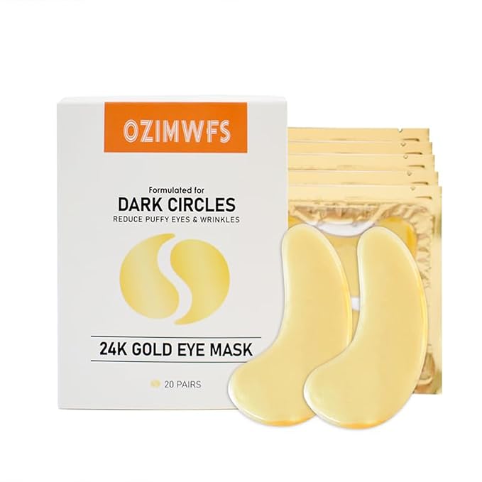 Organic 24K Gold Eye Mask with Collagen. Treatments reduce Puffy Eyes and Dark Circles Reduce Wrinkles and Fine lines