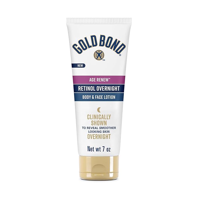 Gold Bond Age Renew Retinol Overnight Body & Face Lotion, With Retinol & Peptide Complex, for Dry Skin, 7 oz.