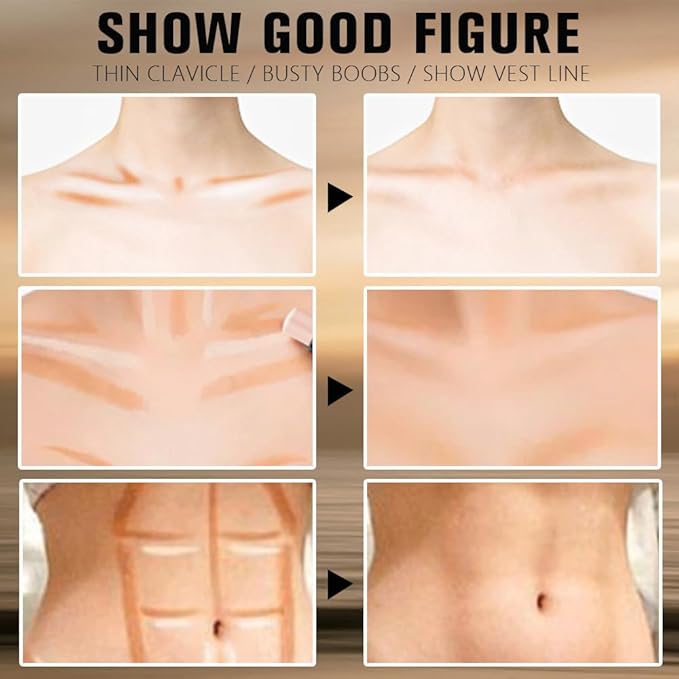 2Pcs 2in1 Cream Contour Highlighter Stick, Dual-Ended Highlighter Makeup Contour Stick, Contour Stick Dual Ended For Face Body Makeup, Long Lasting Waterproof for All Skin Tones (05+06)