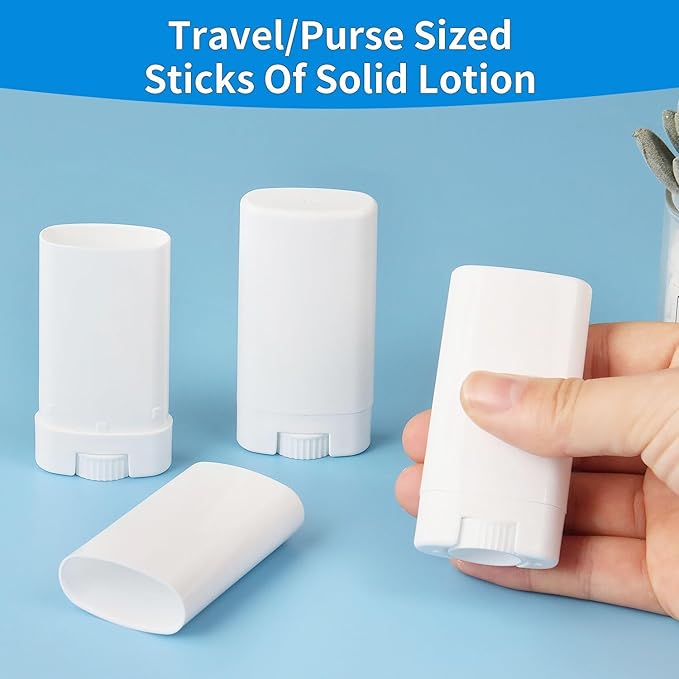100PCS 15ML White Empty Oval Deodorant Lip Lipstick Balm Tubes Containers for DIY Homemade Crayon Chapstick Holder