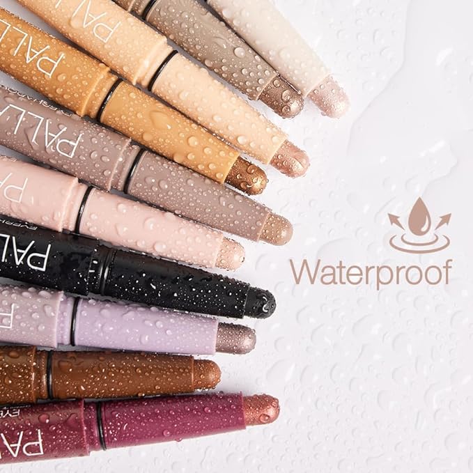Palladio Waterproof Eyeshadow Stick with Blending Sponge, Long Lasting & Effortless Application, Smudge Free & Crease Proof Formula, Matte & Shimmer Shades, Buildable Eye Shadow (Bronze Shimmer)