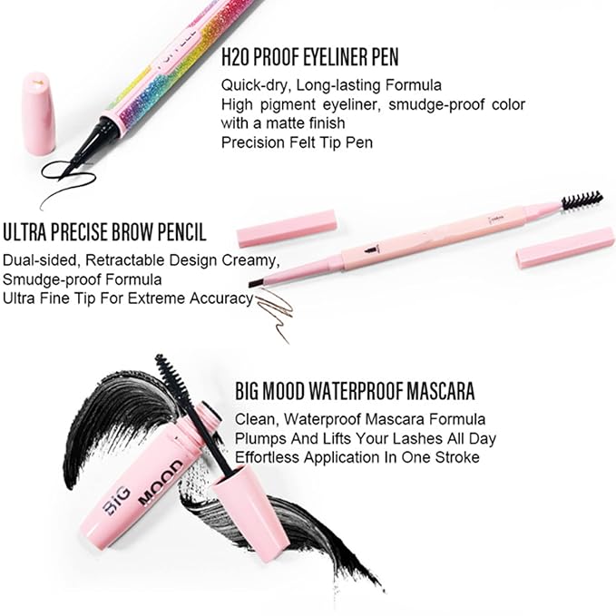 All In One Makeup Kit,Makeup Gift Set for Women Beginners,20 Colors Eyeshadow Palette, Lipstick, Eyebrow Pencil, Eyeliner & Mascara, Concealer Foundation Makeup Kit for Girls.