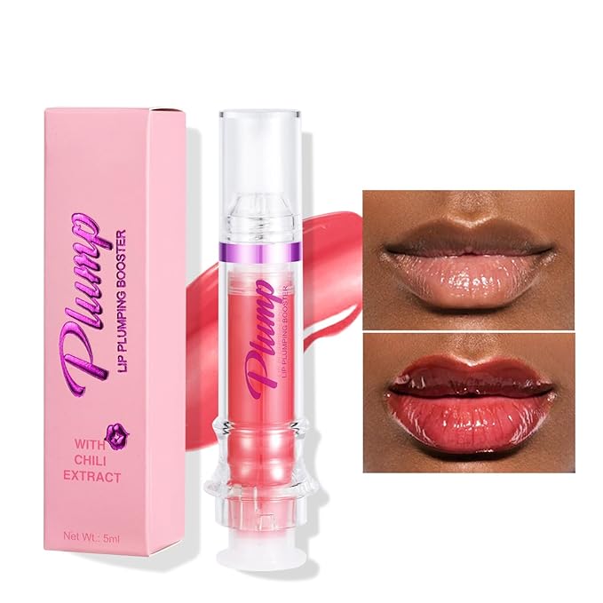 Lip Plumper Gloss,Natural Spicy Lip Plumping Booster Moisturizing Hydrating Lip Plumping Oil and Lip Care Serum for Women Girls(#4)