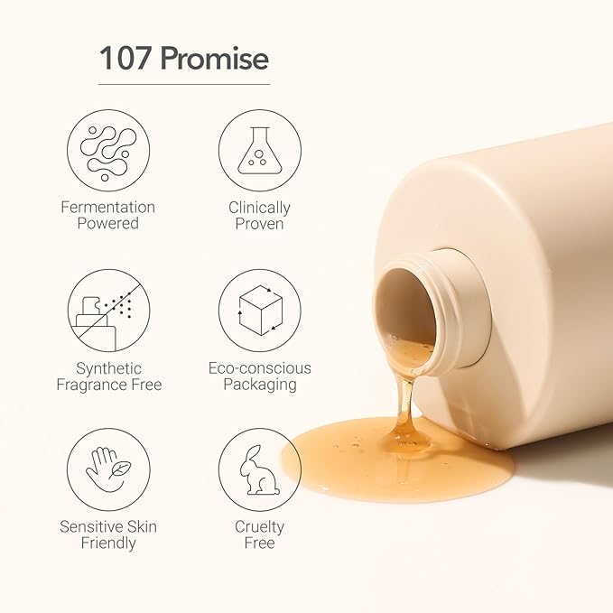 107 Clarifying Shampoo - Purifying Shampoo for Build Up, Dirt, Oil, Itchy, Dry Scalp – Fermented Vinegar & Ginseng for Refreshed & Revitalized Scalp - Paraben, Phthalate and Sulfate Free (16.9 oz)