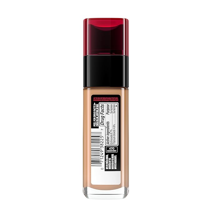 L'Oreal Paris Makeup Infallible Up to 32 Hour Fresh Wear Lightweight Foundation, 470 Radiant Honey, 1 Fl Oz, Packaging May Vary