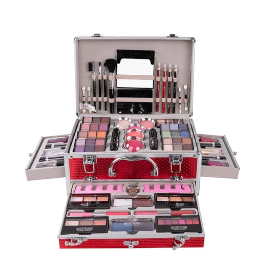 All-in-one Holiday Make up Gift Set | Makeup Kit for Women Full Kit Essential Starter Bundle Include Eyeshadow Palette Lipstick Blush Foundation Concealer Face Powder Mascara Lipgloss Brush