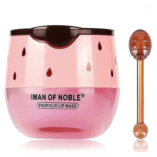 Bee Lip Balm Lip Balm Honey Pot, Strawberry Sleeping Lip Mask,Moisturizing Lip Balm with Stick,Hydrating & Prevention Dry and Cracked Lip Scrubs Exfoliator Lip Wrinkle Skin Care Products(Strawberry)
