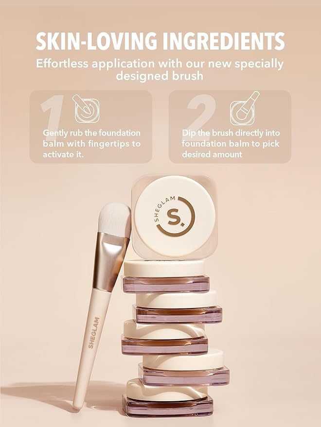 SHEGLAM Hydrating Cream Full Coverage Foundation Balm Long Lasting Concealer Face Foundation for Dry Skin - Wheat