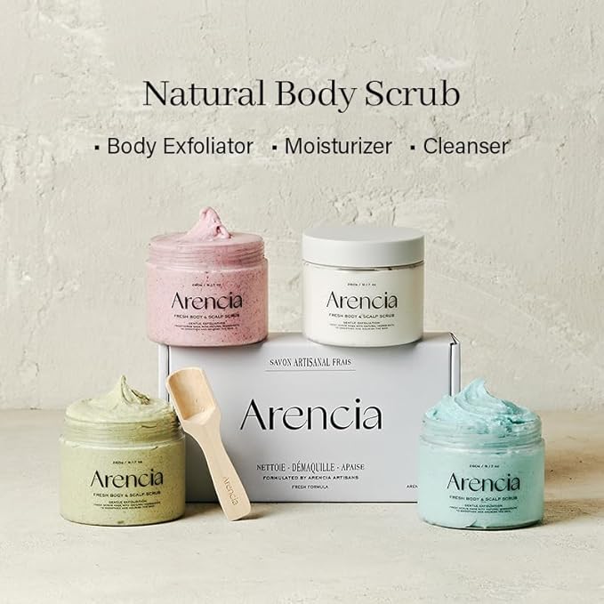 Fresh Cloud Sea Salt Body & Scalp Scrub (Green) - Exfoliant, Bump Eraser For Silky Smooth Skin, Korean Skin Care