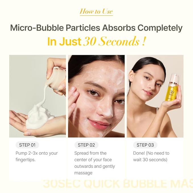 MENOKIN 30 Seconds Quick Bubble Mask [BRIGHT] - [Vitamin C] [Glutathione & Niacinamide] in Micro-bubbles for Dark Spots, Uneven Skin Tone, Korean Skin Care Essential, 70 Uses, 3.21 fl.oz