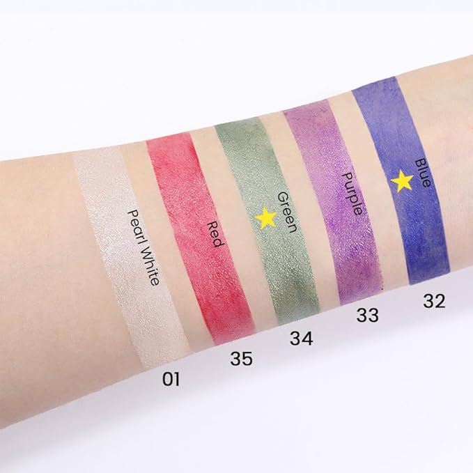 Kaely 2Pcs Cream Eyeshadow Sticks Set for Eyes Waterproof,Blue Shimmer & Green Shimmer Matte Eye shadow Stick Pencil Pen Bulk sombras en crema para ojos 32+34