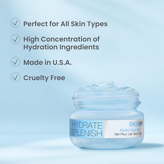 Hydrate& Replenish EYE CREAM- Gel Hydrator-Cream with Hyaluronic Acid & Marine Extracts, attracts moisture to the skin Algae And Seaweed Extracts to revitalize dull looking skin 0.5 Oz