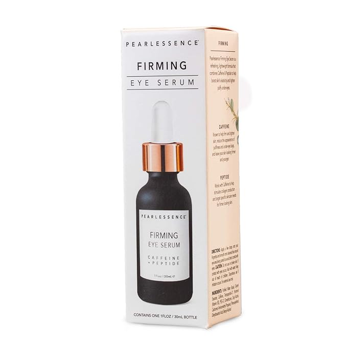 Pearlessence Firming Eye Serum with Caffeine + Peptide – Rejuvenates Puffy Eyes & Reduces Under Eye Bags | Made in USA & Cruelty Free (1oz)