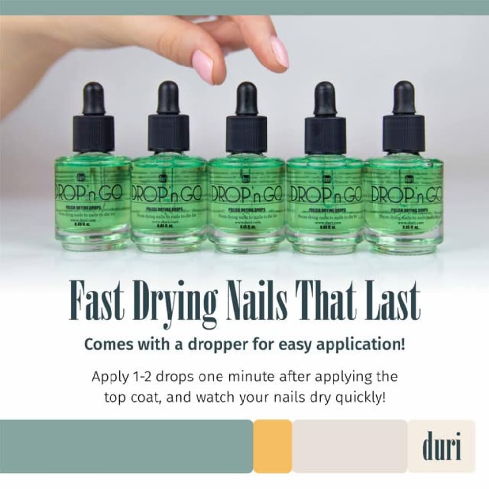 duri Drop'n Go Quick Dry Nail Drops - Fast Drying Drops for Long Lasting Nail Polish 0.45 fl. oz. (Pack of 1)