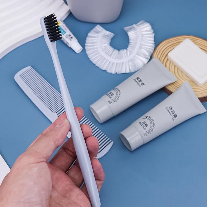 Hygiene Kit, Hygiene Kit Bulk, Travel Hygiene Kit With Toothbrush, Toothpaste, Comb, Shampoo, Shower Gel, Shower Cap And Soap, Individually Packed, Suitable For Hotel, Home, Travel (50 sets)