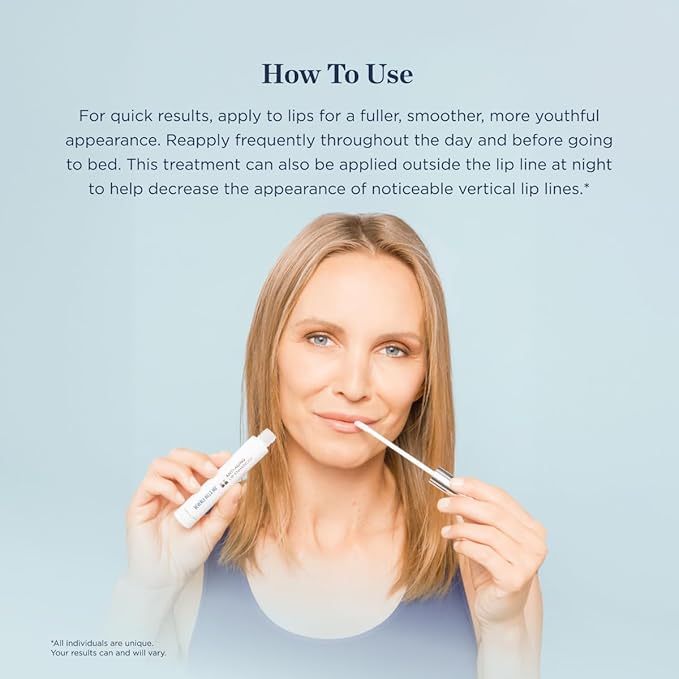 Anti Aging Lip Enhancer- Plumping Formula for Fuller, Hydrated Lips - Visibly Volumize, Smooth Lips w/Collagen Supporting Agents- Hyaluronic Acid, Ceramides, Peptides- No Sting/Burn