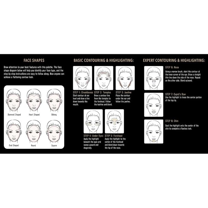 Elizabeth Mott Bronzer Contour Kit & Highlighting Powder - Cruelty Free & Paraben Free - 6 Shades for a Natural Glow