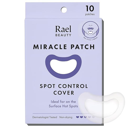 Rael Pimple Patches, Miracle Spot Control Cover - Hydrocolloid Acne Patch, Strips for Zits and Blemish, Korean Skin Care, Vegan, Cruelty Free (10 Count)