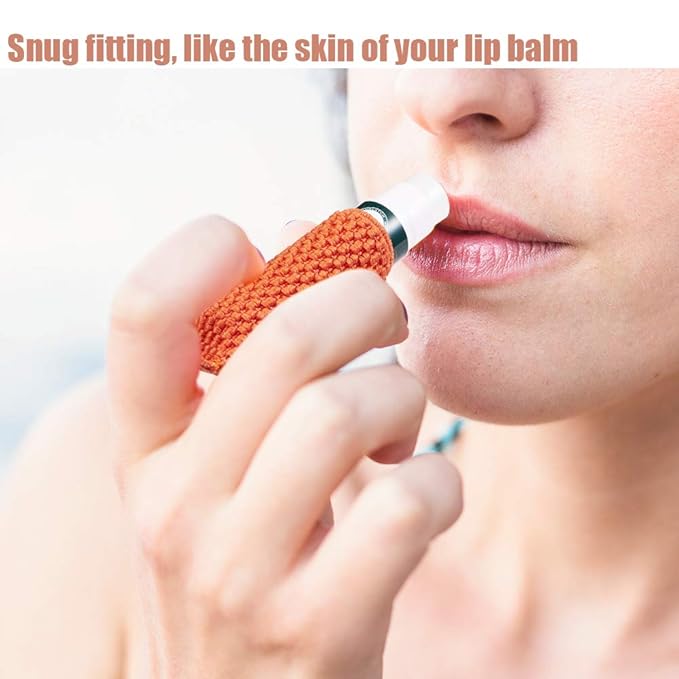 WK IEASON Lip Balm Sleeves Holder Keychain 3pcs Clip on Chapstick Lipstick Sleeves Keychain Holder Pouch Tight-Knit Elastic Lipstick Sleeves Key Ring(Black/Jade/Orange)