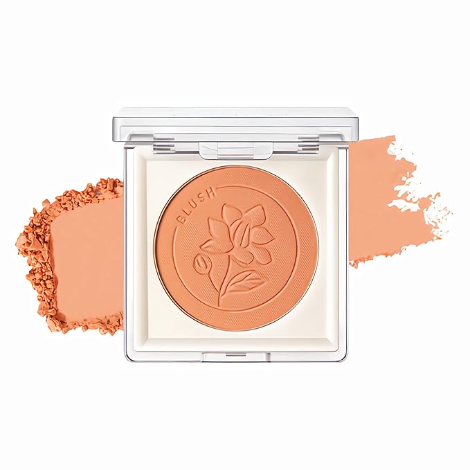 FOCALLURE Powder Palette Blush, Matte Mineral Blush Powder, Bright Shimmer Face Blush Makeup, Contour and Highlight Blush Palette, Highly Pigmented, Long Lasting, Waterproof, Blendable, #201