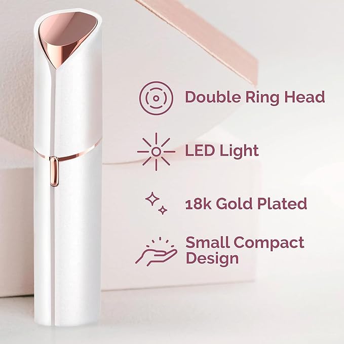Hair Remover for Face Woman, Electric Face Shaver for Women Chin, Lip, Peach Fuzz with 2 Pc Replacement Heads, USB Rechargable