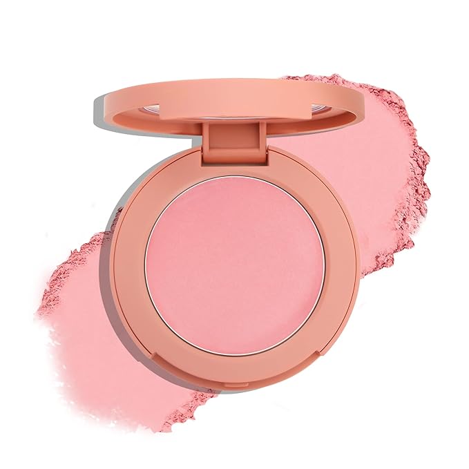 Boobeen Powder Blush, Single Color Blush Face Blush Palette Matte Baked Cream Blush Makeup Powder, High Pigment Pressed Blush for Create a Natural Cheek Flushed Look (06#)