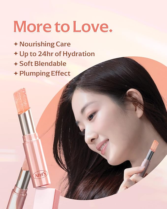 AMTS Tinted Lip Balm - Crystal Lights | Hydrating Glitter Lipstick | Pearl Shimmering Daily Lip Makeup for dry, cracked, chapped lips | korean beauty Moisture Lip Tint