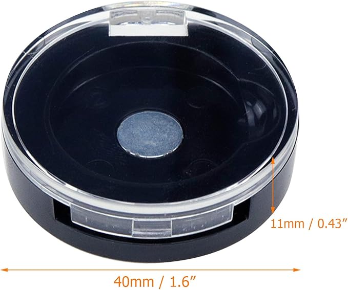 4 Pack Empty Eyeshadow Holder Case Round Magnetic Makeup Eyeshadow Lipstick Palette Container For Travel Sample DIY - Black
