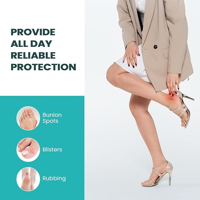 Blister Bandages Pads - 50 ct Blister Cushions - Water Resistant Hydrocolloid Bandage for Foot, Toe, Heel - Gel Blister Bandages for Prevention & Recovery, Heel Pack