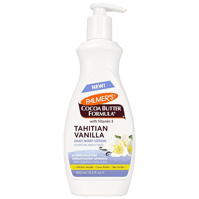 Palmer's Cocoa Butter Formula Tahitian Vanilla Body Lotion, 13.5 Oz, Daily Moisturizing Lotion for Dry Skin with Shea Butter & Vitamin E, Hydrates & Protects, Helps Provide 48-Hour Deep Moisture
