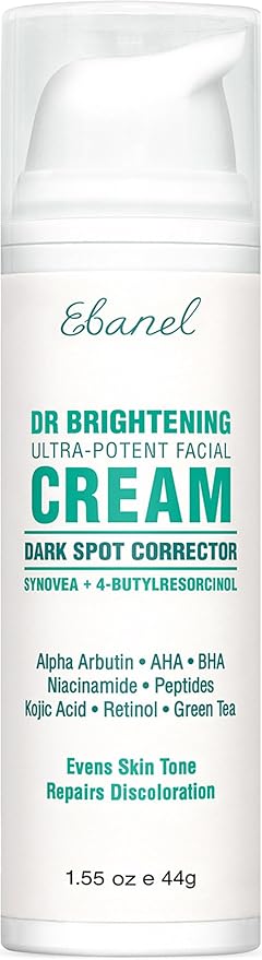 Ebanel Dark Spot Remover for Face & Body, Skin Brightening Cream with Synovea, Alpha Arbutin, Niacinamide, Kojic Acid, Dark Spot Corrector for Hyperpigmentation, Discoloration, Melasma, and Age Spots