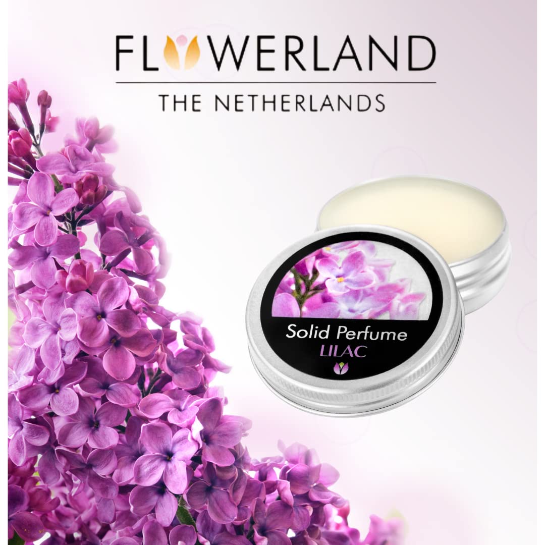 Flowerland Solid Perfume - Portable Pocket Balm Perfume Perfect for Travel Use - Natural Fragrance Parfum for Men and Women - Natural & Vegan - Lilac (30ml)