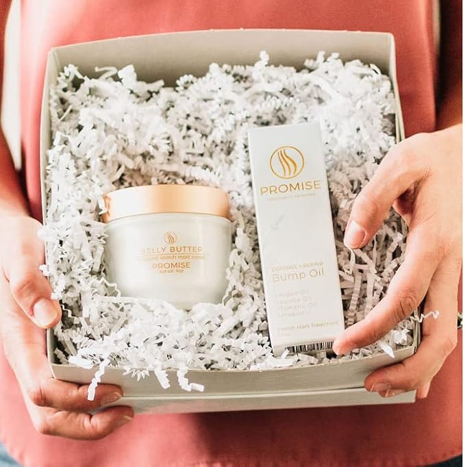 Promise Stretch Mark Prevention Kit, Scars and Dry Skin, Ultra-Hydrating Stretch Mark Cream and Stretch Mark Oil for Pregnant Women, Vegan, Non-Toxic, Set