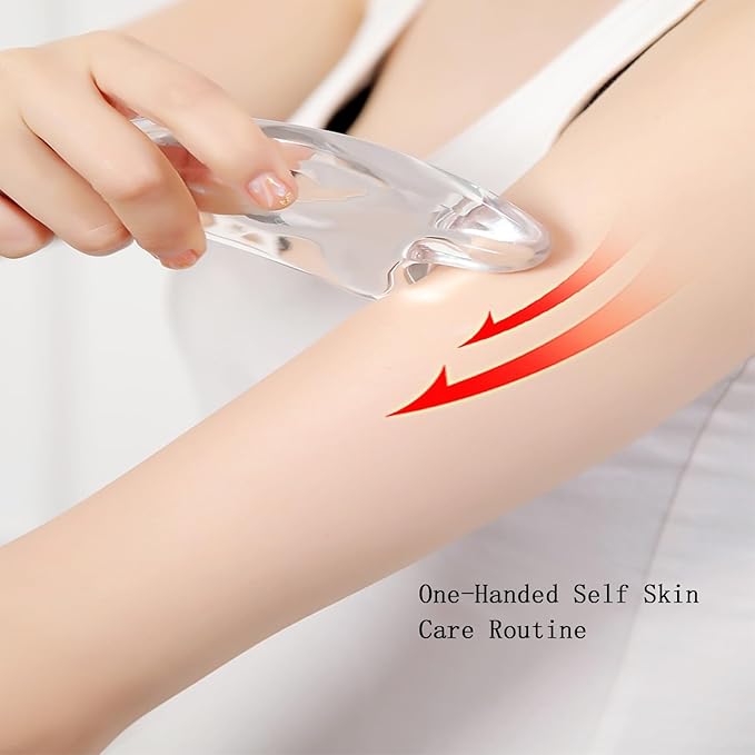 Gua Sha Facial Tools Transparent Natural Resin Face Massage Tool for Body Gua Sha Lymphatic Drainage Massager Fascia Blaster Cellulite Remove Skin Care, Relieve Muscle Tension and Jawline Sculpting