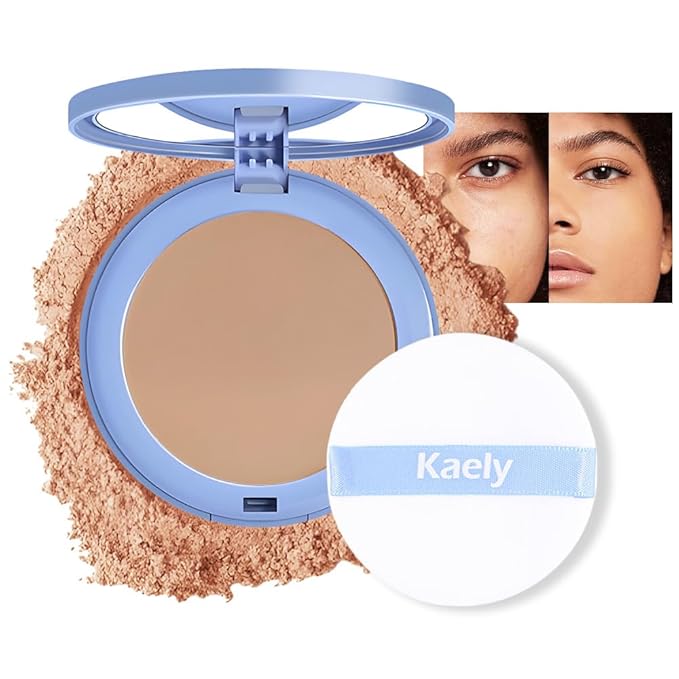 evpct Kaely Oil Control Pressed Face Powder, Get Smooth Flawless Fine Lines and Lightweight Finishing Foundation, Control Shine Long Lasting Waterproof Face Setting Powder Cosmetic, 10 Sand
