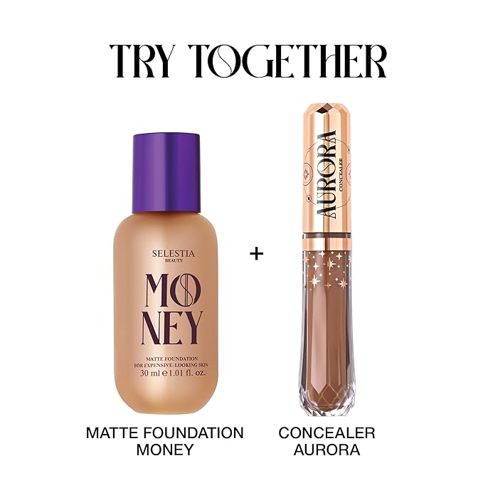 Matte Foundation Money - Long-Lasting Makeup Foundation with Flawless & Buildable Coverage - Liquid Foundation for All Skin Types (Caramel)
