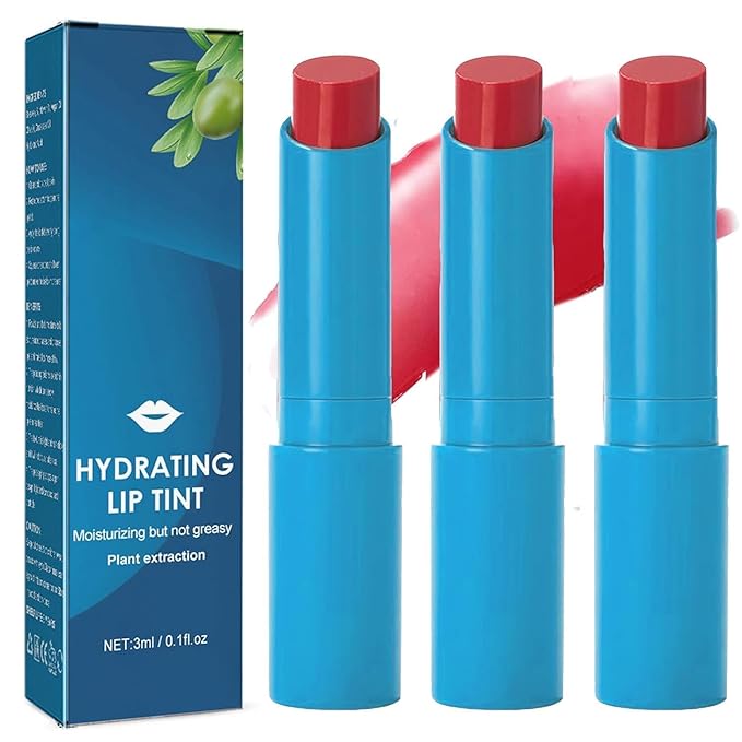 3PCS Lip Tint Hydrating, Lip Balm Hydrating, Tinted Lip Balm Moisturizing, Non-Sticky And Long-Lasting, Moisturizing,Sheer Strength Hydrating Lip Tint