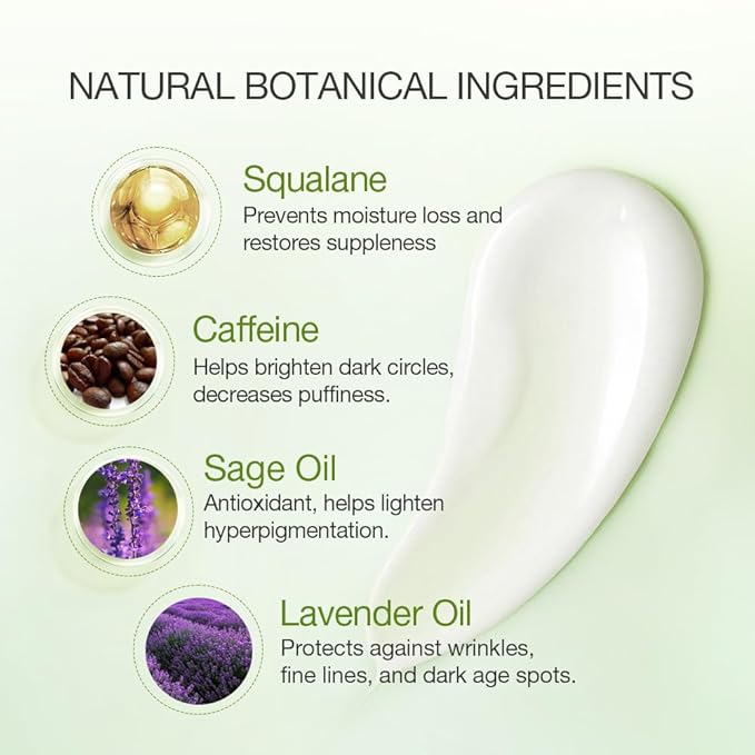 Aloderma Brightening Eye Cream with Organic Aloe Vera - Hydrating Daily Eye Cream for Dark Circles & Puffiness with Caffeine & Sage Oil - Day & Night Eye Cream for Puffy Eyes & Fine Lines, 25g/0.9oz