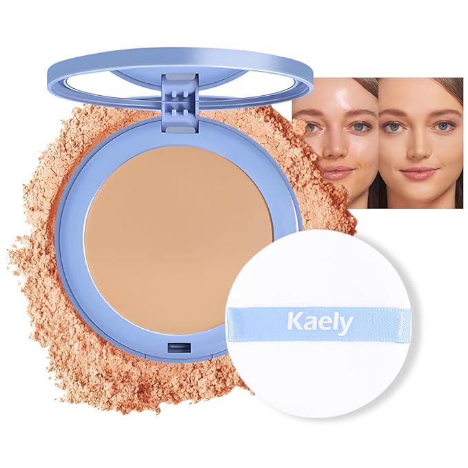 evpct Kaely Oil Control Pressed Face Powder, Get Smooth Flawless Fine Lines and Lightweight Finishing Foundation, Control Shine Long Lasting Waterproof Face Setting Powder Cosmetic, 11 Radiant Honey