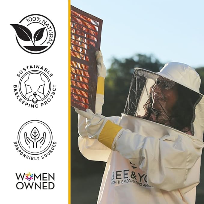 Bee and You Elderberry and Propolis Extract Lip Balm, Beeswax, Shea Butter, Vitamin E, 100% Natural Moisturizing Lip Balm, Chapstick, Chapped Lips Treatment Severe, 10ml