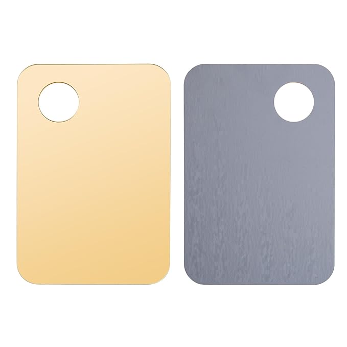 1 Pc Acrylic Cosmetic Makeup Palette Tray Foundation Spatula Makeup Mixing Palette Apply for Foundation Eye Shadow Lipsticks Nail Art Beauty Salon (Yellow)