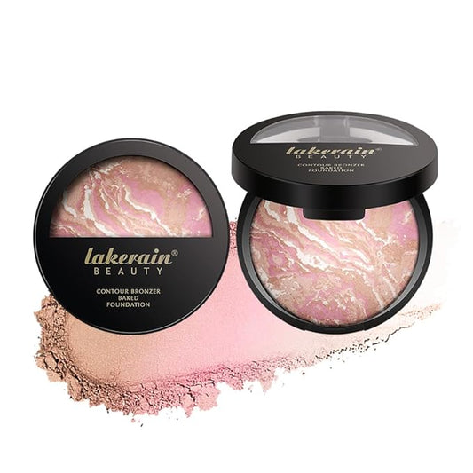 Baked Foundation, Coror Correcting Baked Foundation,Buildable Coverage, Lightweight Powder Foundation, Creates a Perfect Canvas and a Natural Semi-Matte Finish(01# Porcelain)