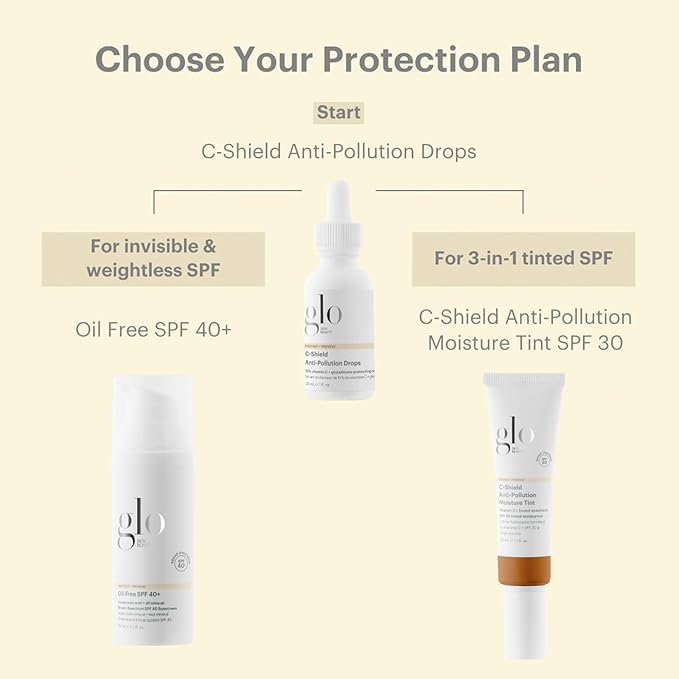 Glo Skin Beauty C-Shield Anti-Pollution Moisture Tint - Tinted Moisturizer With SPF 30 for Face, Broad Spectrum Protection & Vitamin C, 1.7 Oz (10W-Dark)