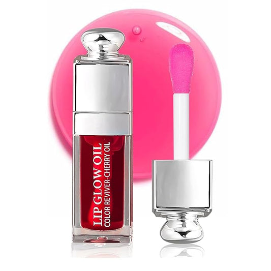 Hydrating Lip Glow Oil, Moisturizing Plumper Lip Gloss, Transparent Plumping Balm, Tinted Balm Care 0.2 OZ - 015 CHERRY