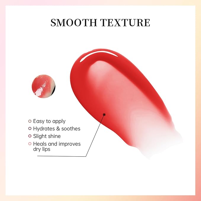 Lip Balm Plumps Hydrating Moisturizing Lip Mask Butter Repair Treatment, #4 Poppy, Glossy Finish, Vegan, Natural Ingredients, 0.5 Fl Oz