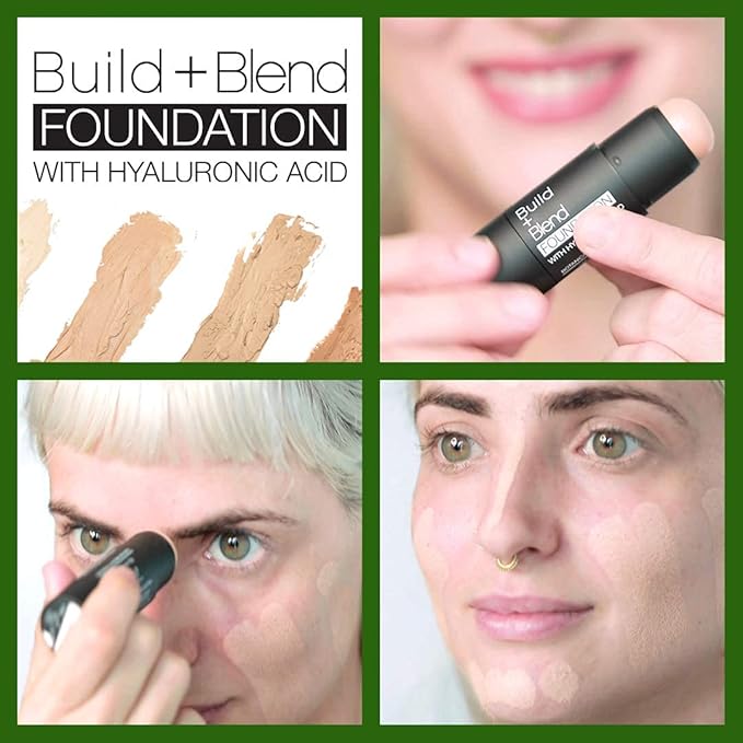 Palladio BUILD + BLEND Foundation Stick, Contour Stick for Face, Professional Makeup for Perfect Look, 0.25 Ounce (Mocha)
